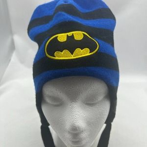 Batman‎ cap hat knit beanie youth  blue black DC Comics